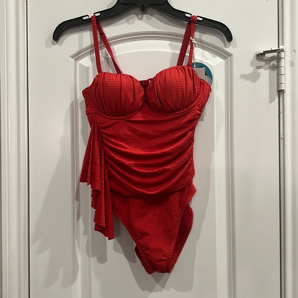 RHODE red textured dot one piece S(4-6) - Picture 2 of 10